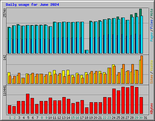 Daily usage for June 2024